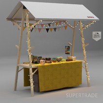 플리마켓매대 부스 나무 가판대 이동식 행사 프리마켓, 6.플랫탑폴딩스타일150x60x200