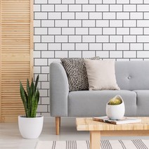 무지막지 워터풀 조각벽지 스페셜 53X34cm, 서브웨이타일화이트