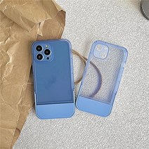 스마트폰거치대 스마트폰스탠드 아이폰을 위한 럭셔리 홀더 스탠드 브래킷 투명 실리콘 전화 케이스 14 13, for iphone 8 plus, 03 Blue