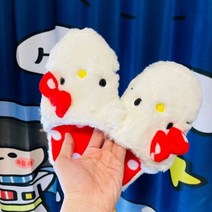 Sanrios-만화 카와이 마이 멜로디 시나모롤 플러시 3 차원 홈 기숙사 바닥 슬리퍼 플러시 슬리퍼, 03 HelloKitty-24.5CM
