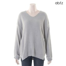 에이비플러스 ab.f.z 루즈핏 V넥 펀칭 골지 니트 (AFU1GW08A)