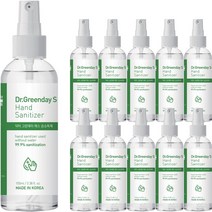 FDA승인 식약처인증 닥터그린데이 에스 손소독제 100ml 10개+1개 에탄올70% 의약외품 살균소독 휴대용 미니 뿌리는 손세정제 미스트 스프레이 손세척, 1세트