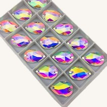 모든 크기 눈물 방울 유리 모조 다이아몬드에 바느질 배 크리스탈 ab 색상 플랫 백 돌, 16x25mm 3pcs