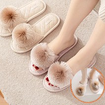 푹신한 천실내화 2p 앞막힘 발소리 미끄럼방지 거실 실내 쿠션 슬리퍼 호텔 어린이집 매장, 밍크골드+(앞막힘)밍크펄그레이
