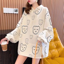 KORELAN 여성 만화 만화 만인 도안 넉넉하다 큰 사이즈 캥거루 주머니 줄넘기 후드티