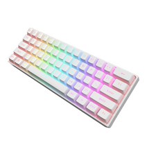 기계식 게임용 키보드 61 키 61 키 노란색 스위치 led 키보드 왕실 기계 풀러 rk71 프로그래머블 마이크로 소프트, 하얀, 13x5.6x1.9 인치, 플라스틱