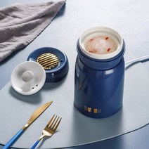 건강 컵 전기 새의 둥지 스튜 컵 전자동 건강 컵 끓는 세라믹 슬로우 쿠커, Dark blue_CN
