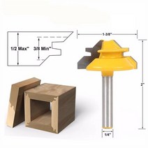 밀링 머신 MCT 45 도 장붓구멍 칼 1/4x1-3/8 목공 밀링 커터 슬로팅 트리밍 기계 헤드 조각 징 K, 01 A