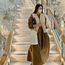 더옷장 브링벌룬 셔링루즈롱원피스(코튼)