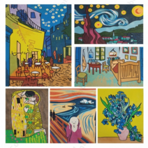 DIY 명화 그리기 데코샌드 아트 12종 색모래 선물 취미 집중 그림 벽걸이, 12.고흐의방