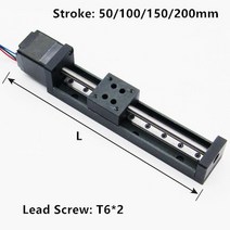 리니어 가이드 선형 스테퍼 모터가있는 nema 11 모듈 t 형 슬라이딩 테이블 레일 스테이지 50mm 100mm 150mm 200mm 스트로크, 스트로크 200mm, tr6-2