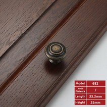 YUTOKO-옷장 찬장 당김 손잡이 레트로 금속 골동품 황동 128mm 주방 서랍 캐비닛 문 손잡이 가구, 682 싱글 홀