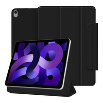 루아러블 마그네틱 폴리오 가죽 애플 팬슬 스마트 태블릿 PC 케이스, 블랙