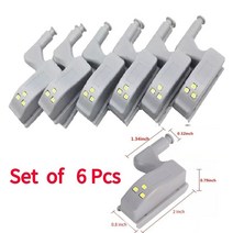 싱크대경첩 경칩 가스쇼바 스마트 터치 센서 Led 조명 12V 캐비닛 욕실 캐비닛 가정용 문 주방 램프, 02 Warm Light, 02 Sets of 6 pcs
