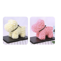 제리팩토리 곰돌이 강아지 비누 꽃다발 발렌타인 화이트데이 선물 꽃 여친 선물 인형, 곰돌이 장미-오렌지