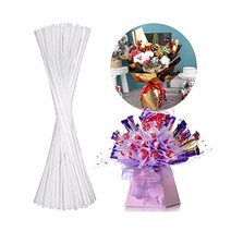 사탕 부케용 Palksky 케이크 팝 스틱 DIY 쿠키 꽃다발 선물용 100카운트 15인치 투명 롤리팝