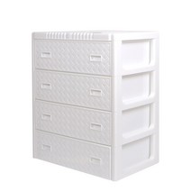 빅사이즈 그랜드 라탄 플라스틱 서랍장 4단, 화이트