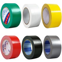 국산 청테이프 칼라 천면테이프 컬러면테이프 50mm 25M, 백색