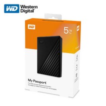 wd 외장하드 hdd WD 1TB 2TB 4TB 5TB My Passport Portable External Hard Drive USB 3.2 Gen 1 BLACK, 5 TB