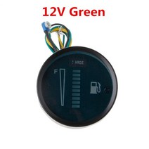 게이지연료보트 낚시배 바다낚시 레저 밸리 선외기엔진 12V/24V 범용 2 인치 52mm 자동차 오토바이 연료 레, 02 12V Green