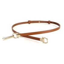 디꾸보 금장 트윈 고리버클 슬림 가죽 벨트 NST741-1