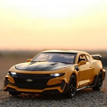 1:32 쉐보레 카마로 다이캐스트 머슬카 미니어쳐 피규어 모형 장식, 범블비 노란색 상자 + 기본