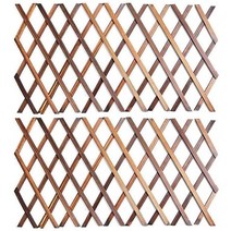 방부목담장 AT35 3X Expanding Wooden Garden Wood Pull Mesh Wall Fence Grille For Home Sub Decoration Climb, [01] Photo color
