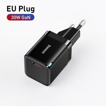 베이스어스 고속 멀티 포트 충전기 C타입 허브 USB 100W baseus 30w gan 충전기 pd 빠른 usb type c 충전기 지원 usb c pd3.0 qc3.0, 협력사, EU 플러그 블랙