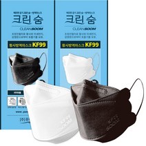 [퓨어텍-직영] 크린숨 보건용마스크 KF99 N99 대형 25매 황사 초미세먼지 차단 방역 100% 국산원자재 국내생산 공장직영, 블랙, 90매