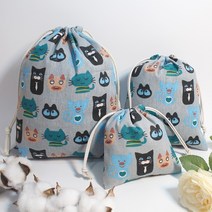 아이원더 러블리 캣츠 조리개 복주머니 파우치