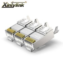 Xintylink cat7 rj45 커넥터 rj rg45 이더넷 케이블 플러그 cat6a 8p8c ftp stp 차폐 cat 6a cat 7 네트 sftp lan, 10개
