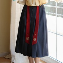 플리츠스커트 국풍 원소 여성의류세트 인도함 롱셔츠 이너웨어 반팔 당 배자 중국전통의상 풀세트 오리지널제작 3118643970