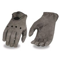Milwaukee Leather MG7507 남성용 디스트레스드 그레이 가죽 운전 장갑 손목 스냅 포함 - 3XL, Small