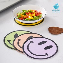 바른닥터 스마일 실리콘 냄비 받침 받침대 보호 매트, 5개, 핑크