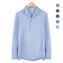 이지핏 오픈 카라 반탁 보카시 블루 셔츠 _NWM005_LightBlue 남자청남방 핸리넥 차이나카라 만다린카라 데님셔츠 청자켓 유니클로청남방 청남방코디 오버핏청남방