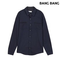 뱅뱅 공용 투포켓 데님셔츠 네이비블루