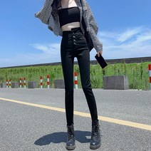 HXT 사계절 여성용 데님 팬츠 진 청바지 밴딩 스판 스탠다드핏 일자 스트레이트