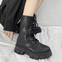 오버아웃솔 미들워커 레이스업워커 키높이 어글리부츠 털부츠 미들부츠 워커힐 앵클부츠