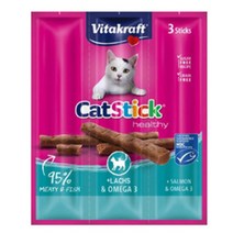 비타크래프트 캣스틱 연어 & 오메가3 3개입 노령묘 고기간식 노묘 고양이 육포