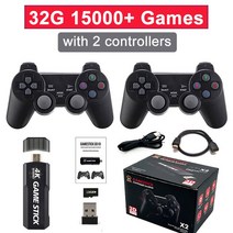 비디오게임기GD10 게임 스틱 4K 128G 40000 레트로 비디오 콘솔 HD 출력 PSP PS1 GBA 생일 선물용 무선 컨, 한개옵션1, 01 32G with 2 gamepad