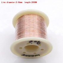 권선코일 구리선에나멜 구리 와이어 0.06 0.1mm 1.3mm 자석 권선 모터 음성 코일용, 0.06mm 2000m