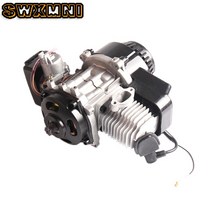 엔진킥보드 오토바이 47cc 49cc 2 Stroke Pull Start Engine Motor For Mini Go Kart Dirt Bike 가솔린 스쿠터 ATV Pocket, [02] black