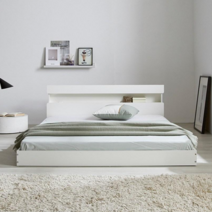 [신년맞이즉시할인] 파로마 캐슬 LED 저상형침대 일반형 퀸 Q 프레임만 낮은침대 가심비최고, 화이트+PE폼깔판