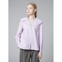 [리스트] 라이트 바이올렛 코튼 프릴 칼라 블라우스/TWWBLM52010LV