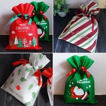 크리스마스 부직포 포장지 어린이집 선물포장 책포장지 포장봉투, A16 눈송이산타