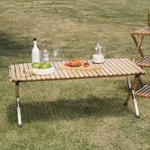 자이너스 애쉬 원목 접이식 캠핑 롤테이블(중)