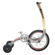 스탠딩바이크 스탠딩자전거 의자없는 자전거 접이식 유산소 삼륜 사이클 창조적 인 여행 하체운동, 18 인치, 아르젠트