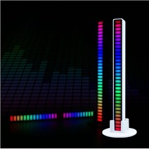 1+1 음악소리반응 사운드 댄싱 USB연결 5V RGB 이퀄라이저 LED 스틱바 무드등 뮤직라이트 실내 인테리어조명, 블랙+블랙