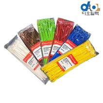 케이블타이 놀이타이 인라인타이 안전타이 400mm x 8.1mm 자이안트록/GIANTLOK, 400mm x 8.1mm 녹색(1봉 100개)