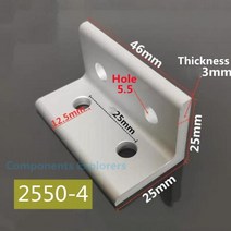 앵글브라켓 4홀 90 도 브래킷 패스너 2020 2550 3030 4545 4590 앵글 커넥터 알루미늄 프로파일 액세서리, 05 2550-고정밀-4Pcs